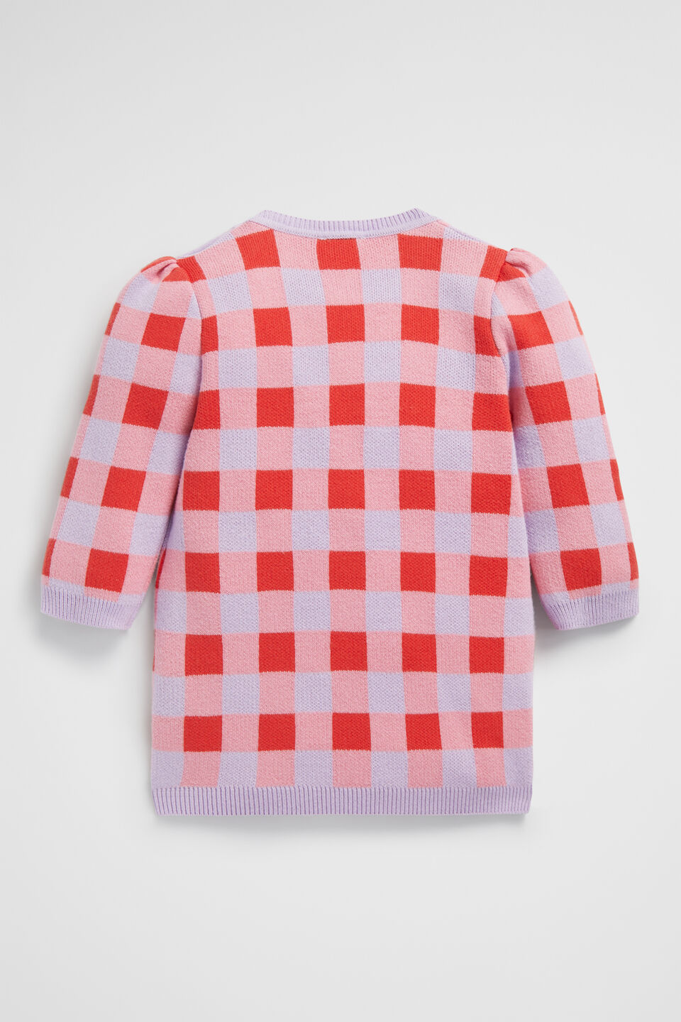 Gingham Knit Dress  Orchid