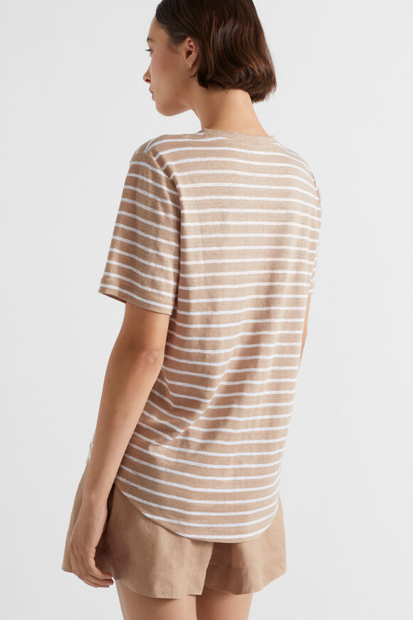 Core Linen Relaxed Tee  Barley Stripe  hi-res