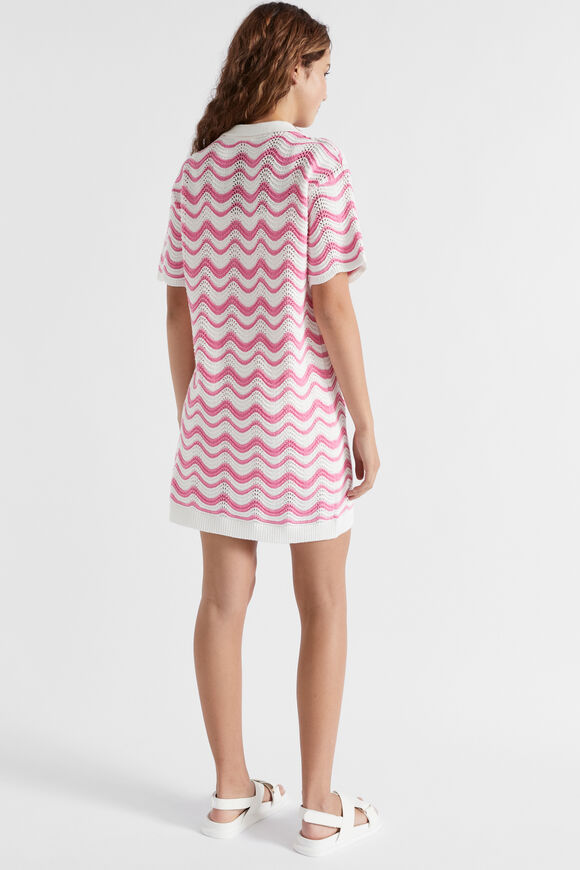 Crochet Shirt Dress  Aurora Pink Stripe  hi-res