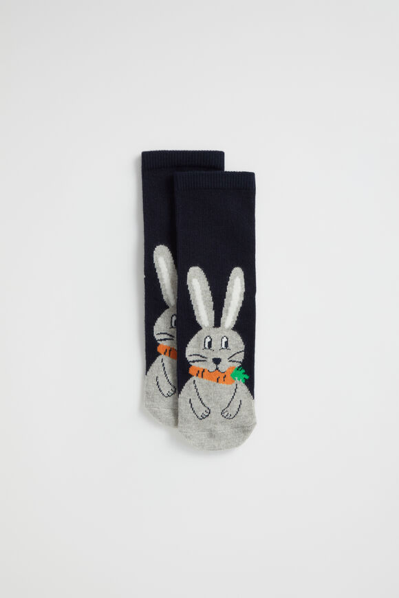Bunny Sock  Navy  hi-res