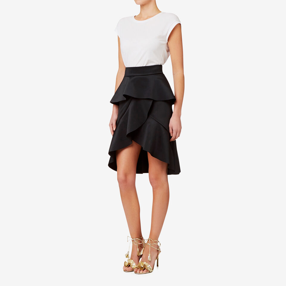 Wrap Front Frill Skirt  