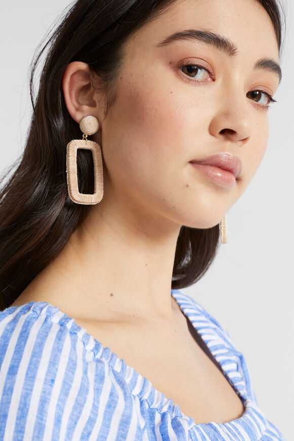 Rectangle Wrapped Earring  Soft Wheat  hi-res