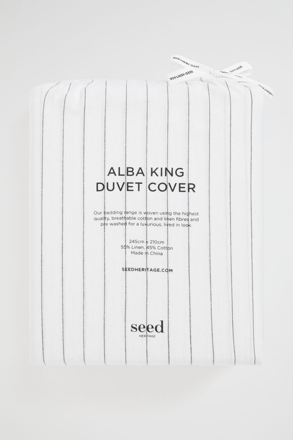 Alba King Duvet Cover  Black Stripe  hi-res