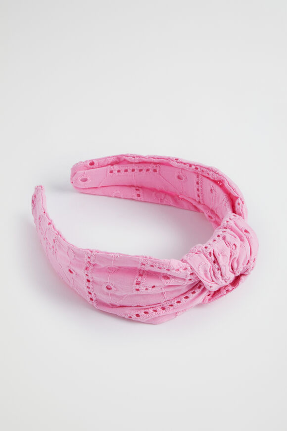Broderie Knot Headband  Pink Gin  hi-res