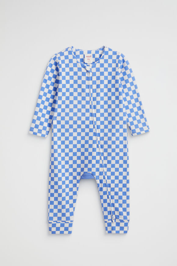 Checkerboard Zipsuit  Bright Bluebell  hi-res