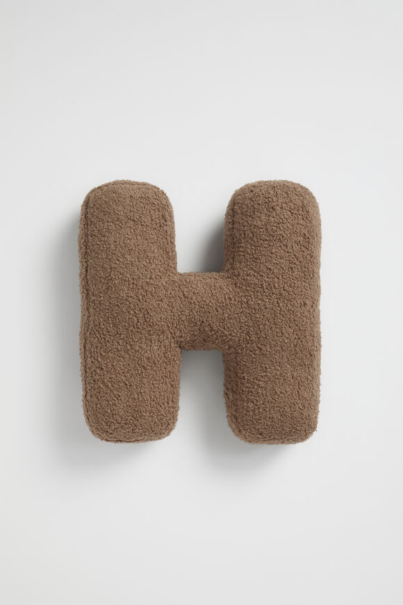Teddy Initial Cushion Cocoa  H  hi-res