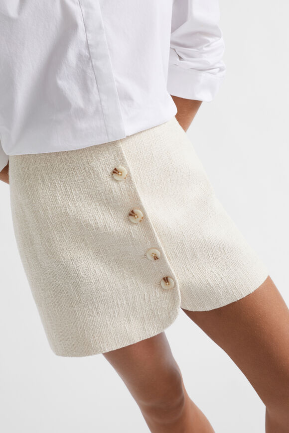 Cotton Tweed Mini Skirt  Frappe  hi-res