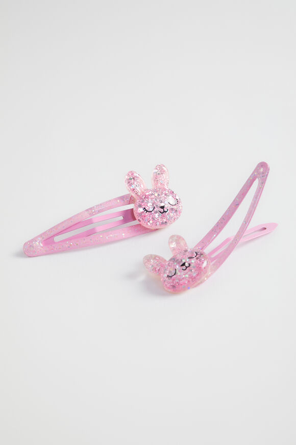 Glitter Acrylic Bunny Snaps  Candy Pink  hi-res