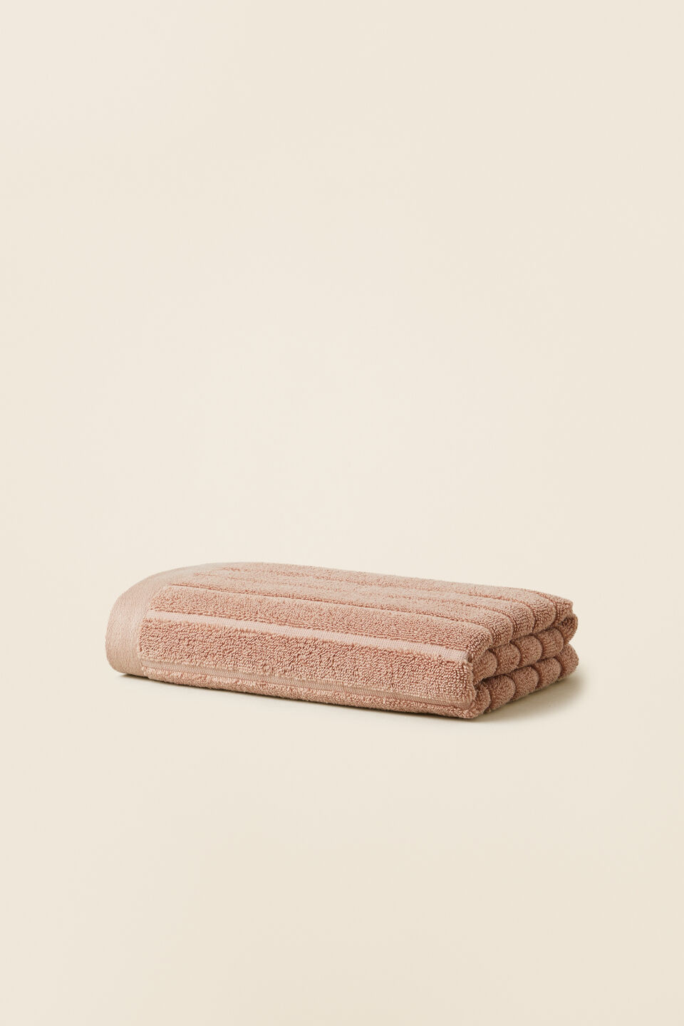 Cotton Stripe Hand Towel  Chalk Pink