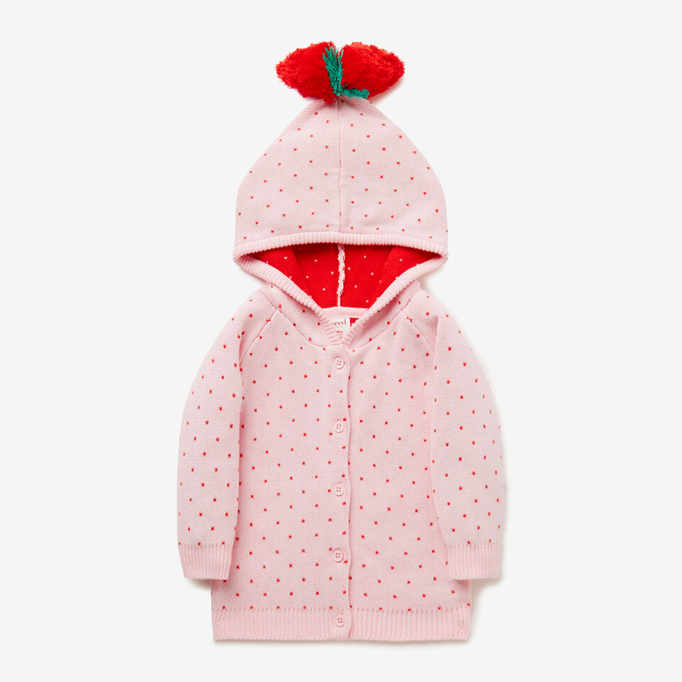 Strawberry Hooded Cardi  