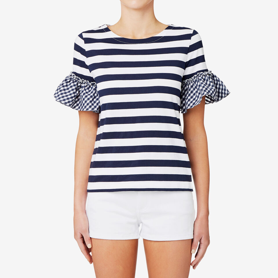 Gingham Frill Tee  