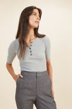 Knit Henley Top  Silver Marle  hi-res
