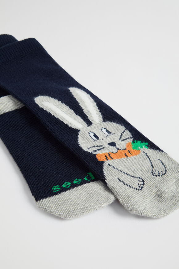 Bunny Sock  Navy  hi-res