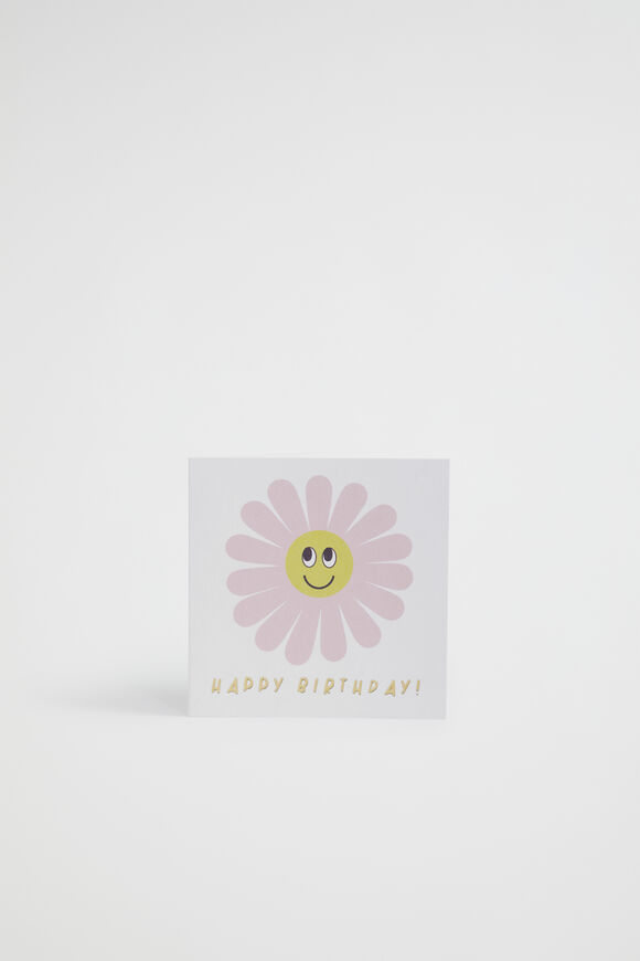 Small Happy Birthday Daisy Card  Multi  hi-res