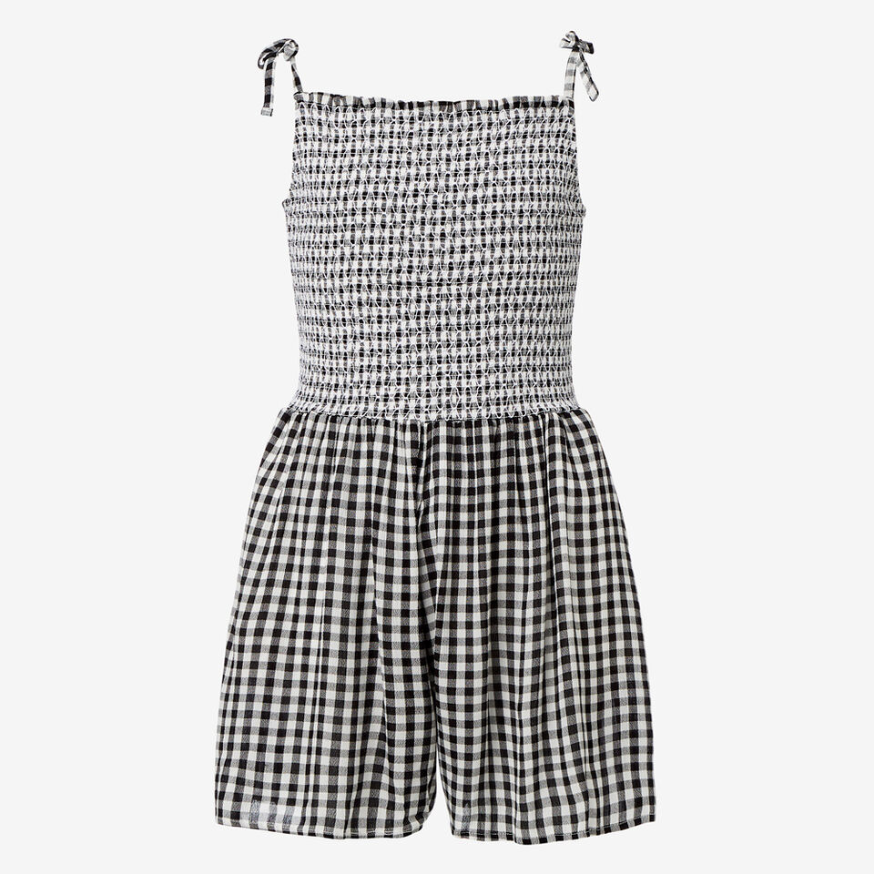 Shirred Gingham Playsuit  