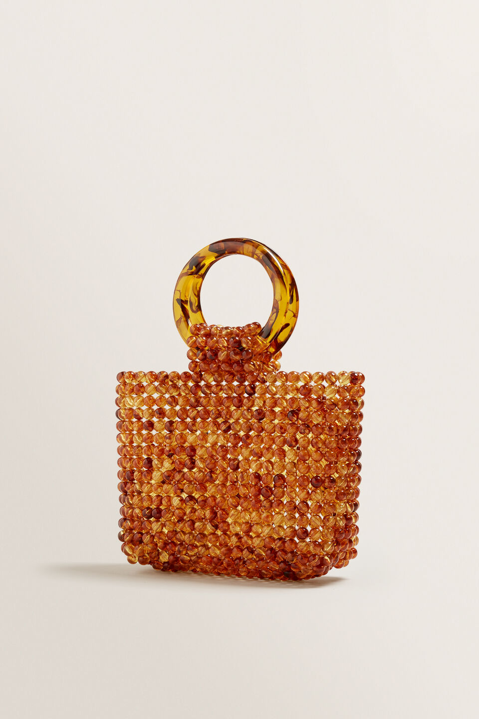 Ring Handle Beaded Tote  