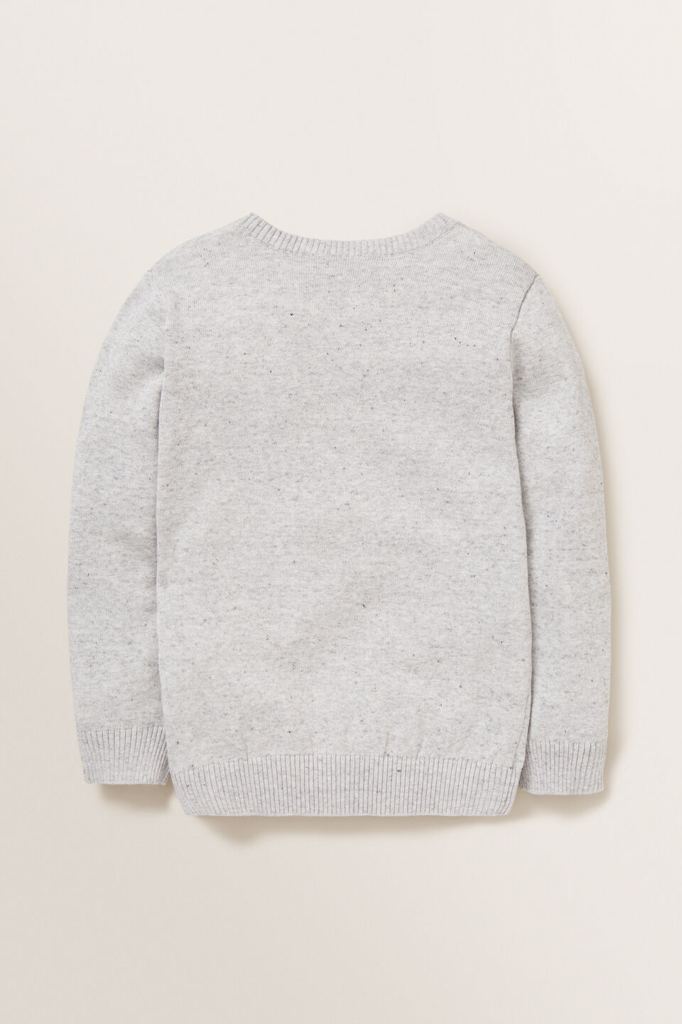 Chenille Print Crew Knit  Cloudy Marle