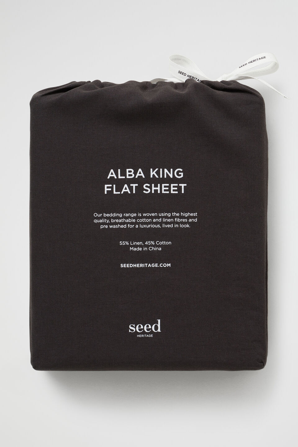 Alba Queen Flat Sheet  Charcoal
