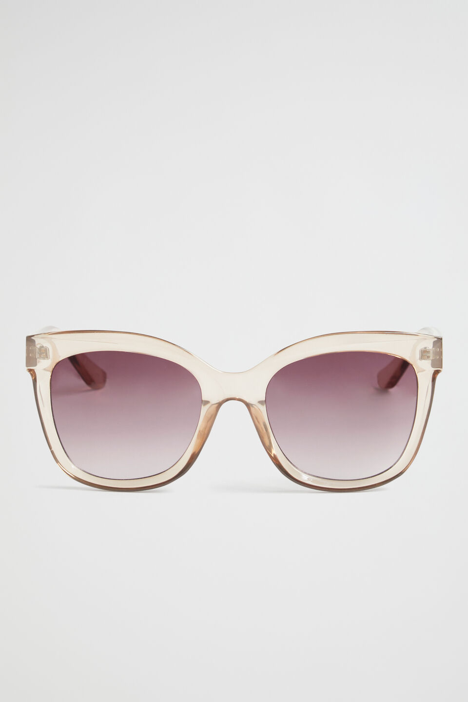 Jessica Rounded Sunglasses  Sheer Beige