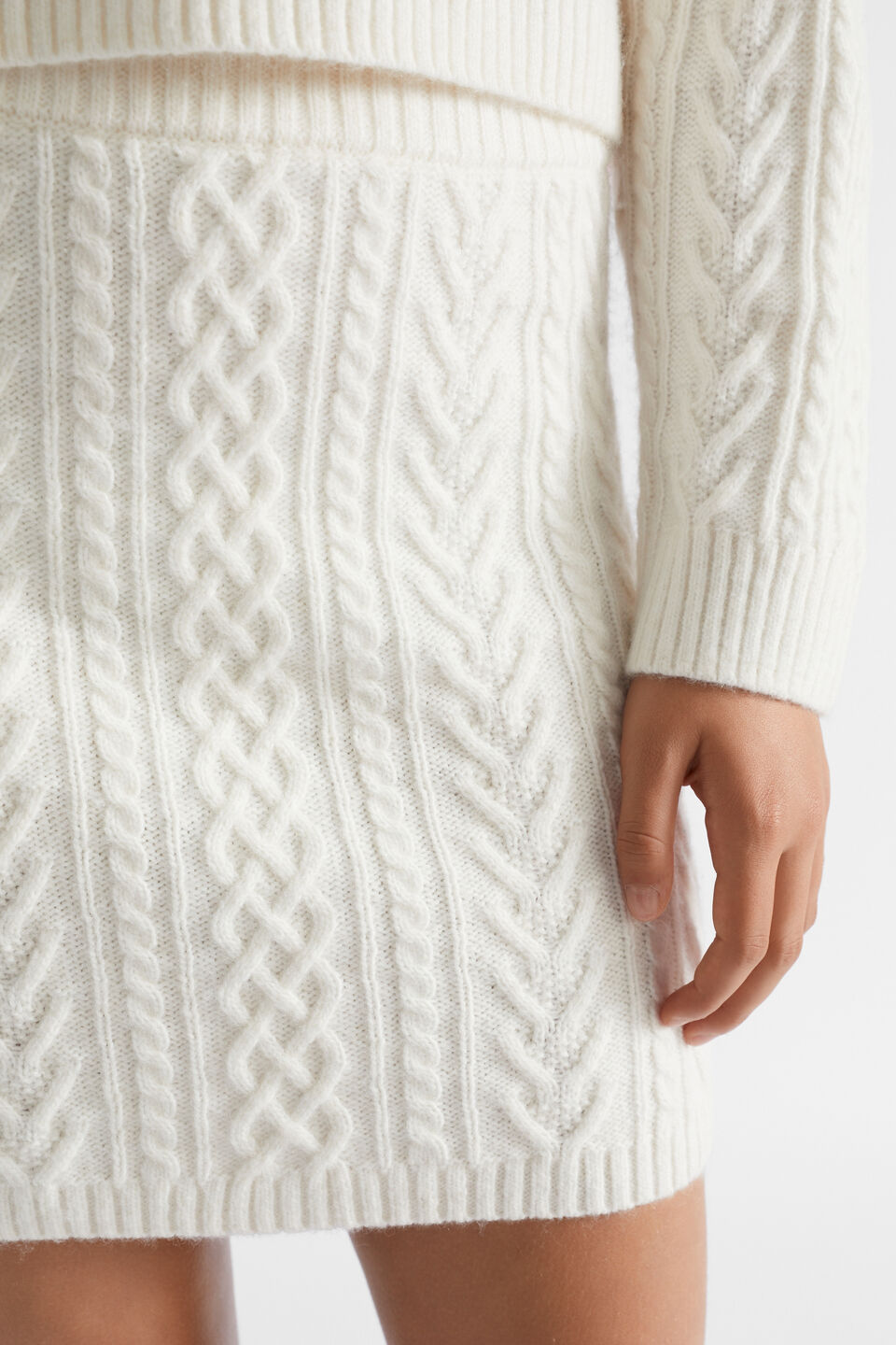 Cable Knit Skirt  Vintage Cream