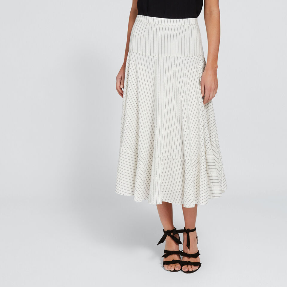 Striped Asymmetric Skirt  