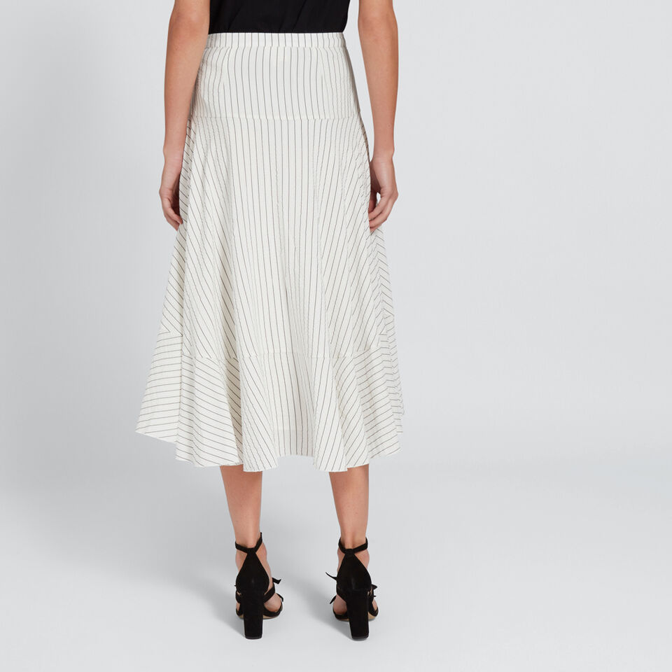 Striped Asymmetric Skirt  
