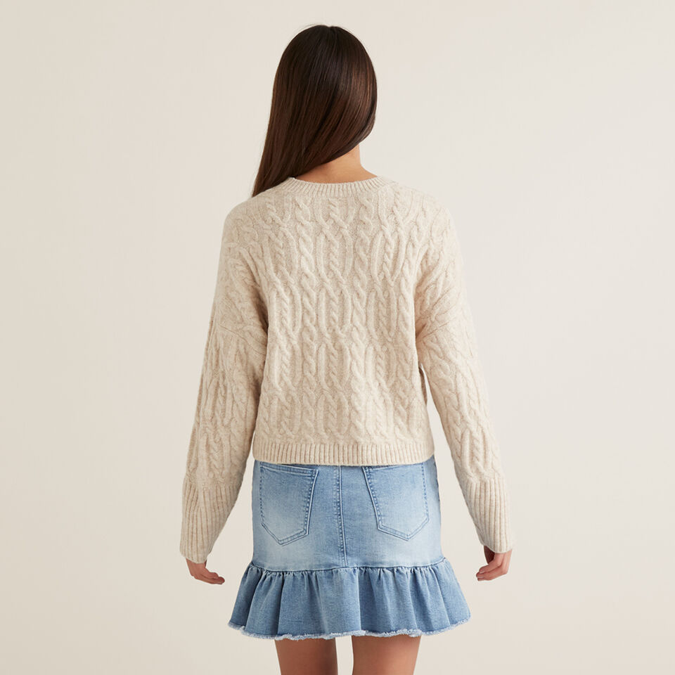 Cable Crop Sweater  