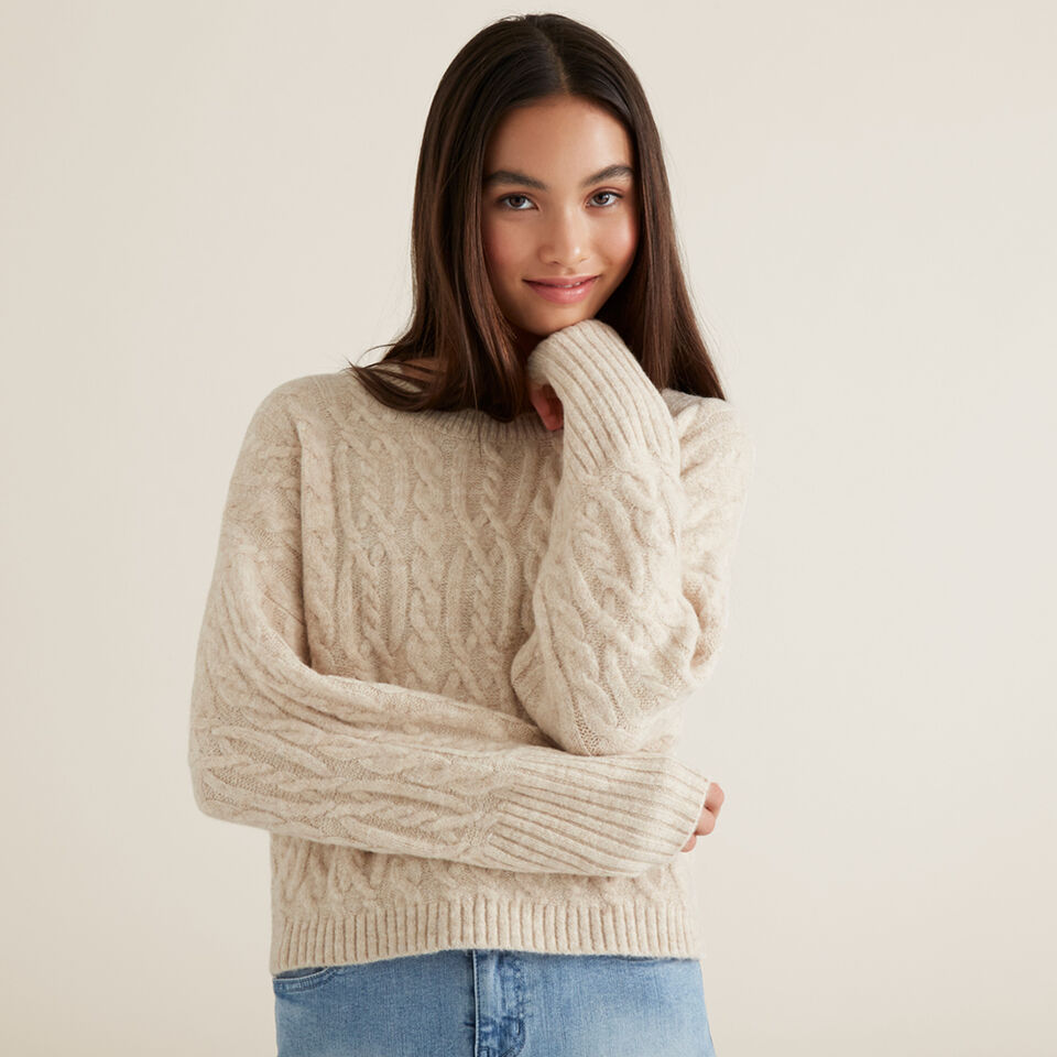 Cable Crop Sweater  
