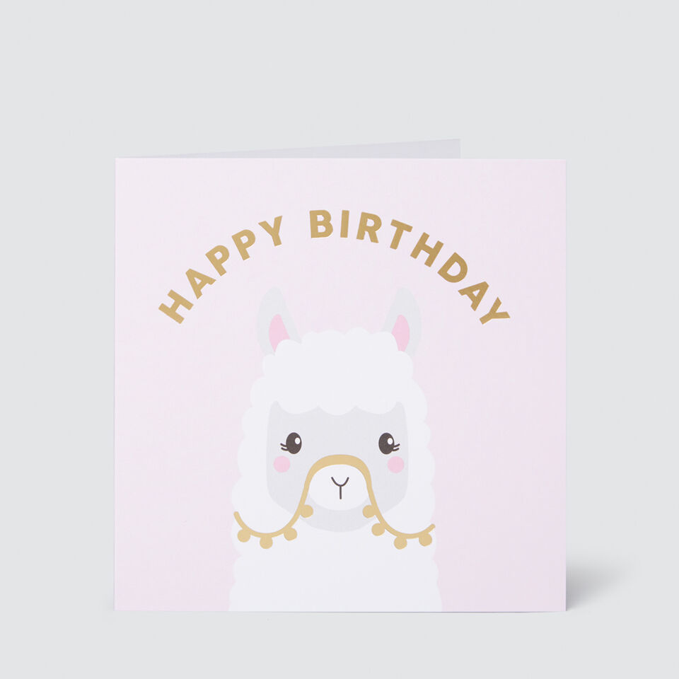 Large Happy Birthday Llama Card  