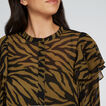 Zebra Blouson Sleeve Shirt    hi-res