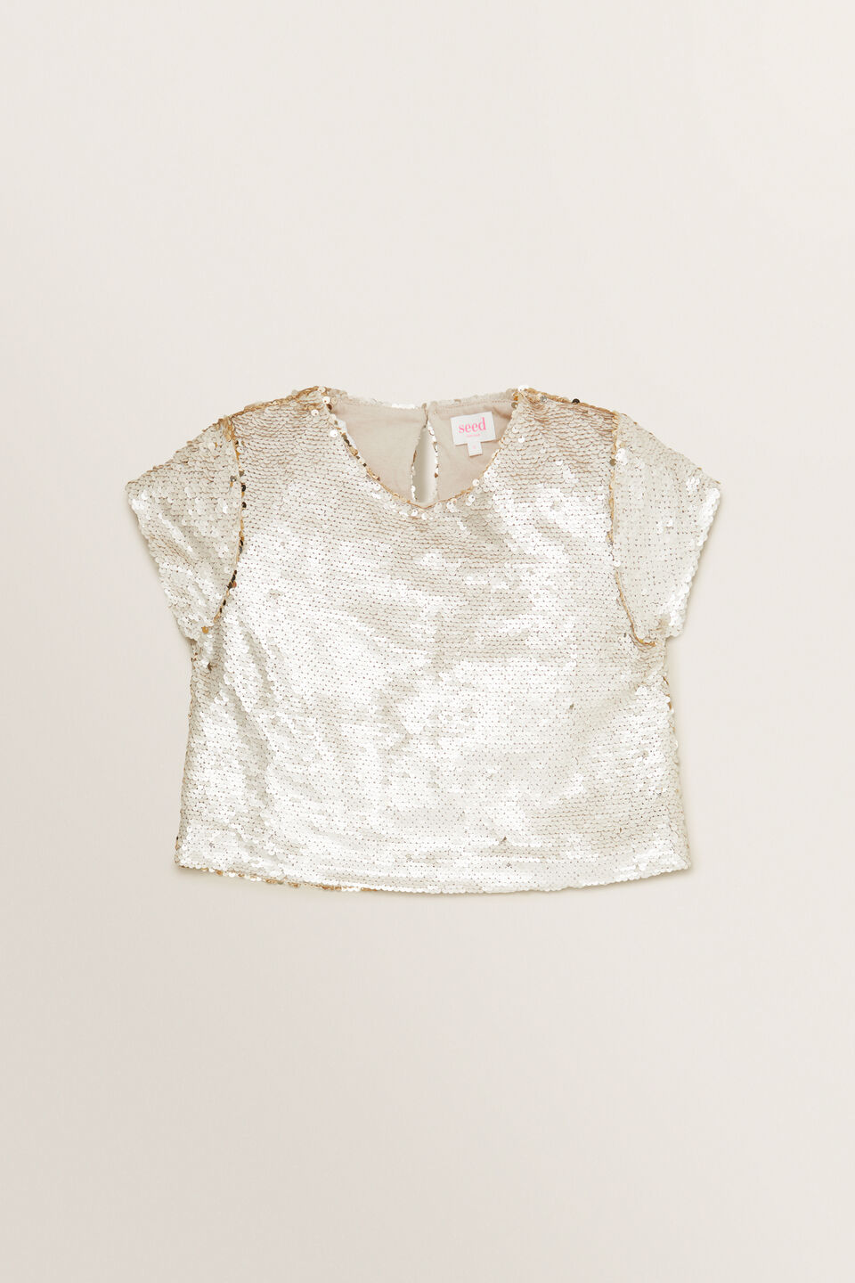 Sequin Cropped Tee  