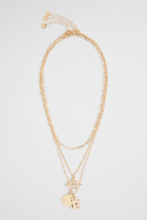 Layered Chain Necklace  Gold  hi-res