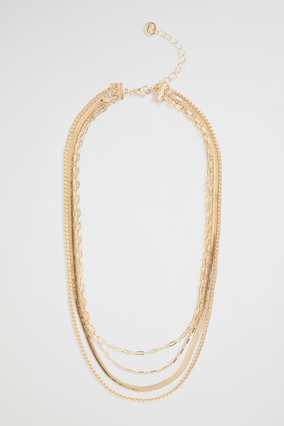 Multi Chain Necklace  Gold  hi-res