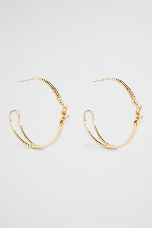 Knot Hoop Earring  Gold  hi-res