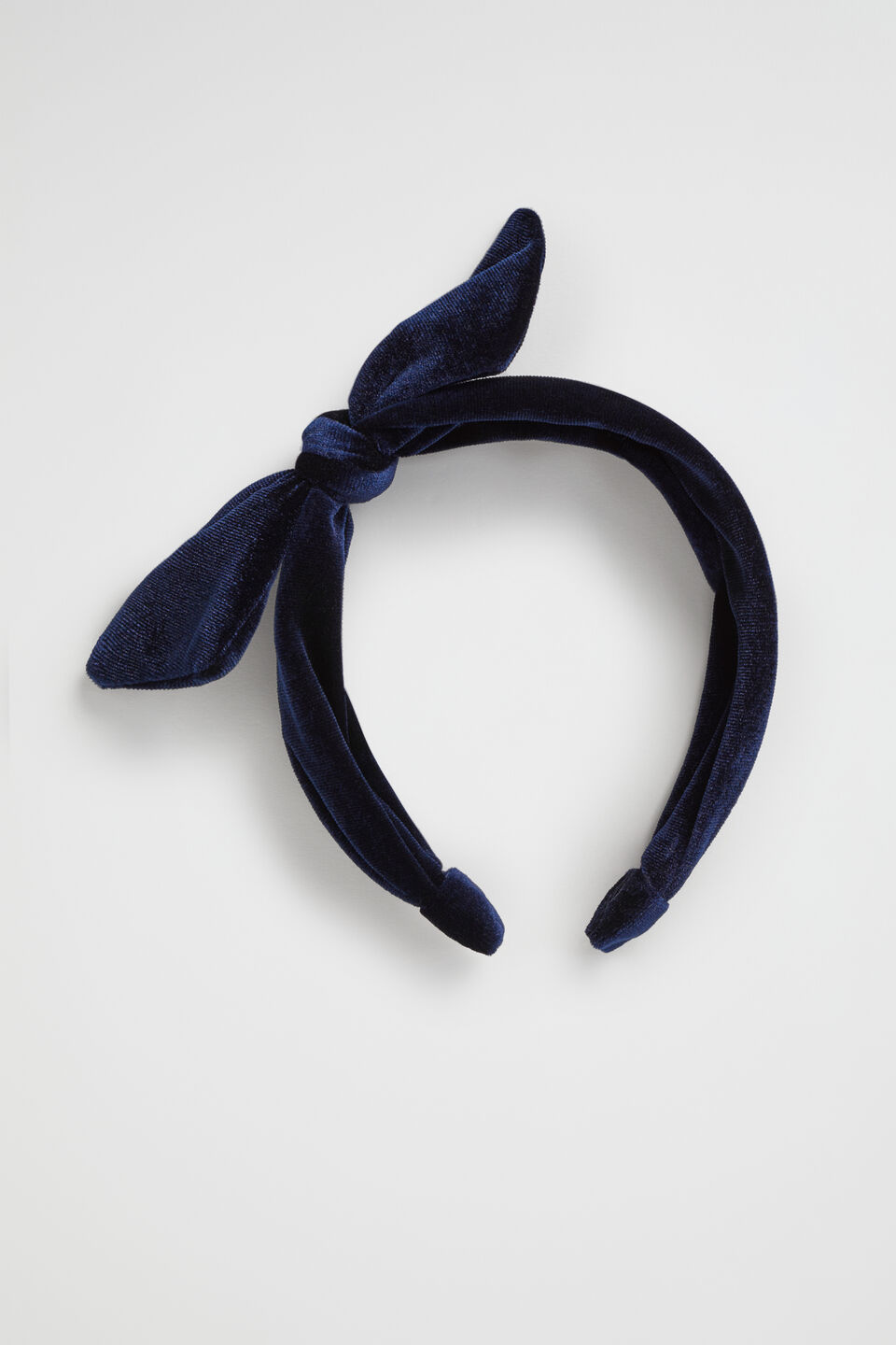 Velvet Bow Headband  Navy