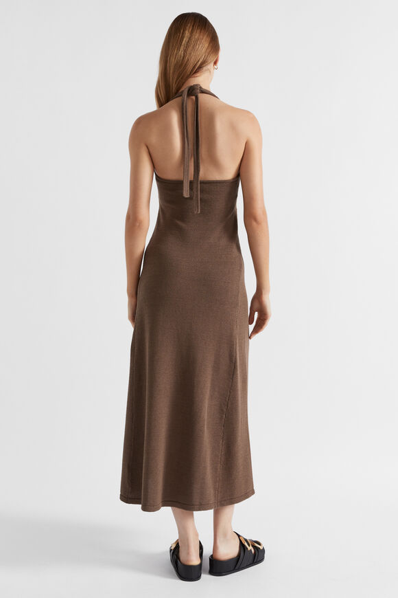 Halter Knit Midi Dress  Affogato  hi-res