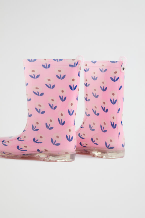 Flower Light up Gumboot  Candy Pink  hi-res