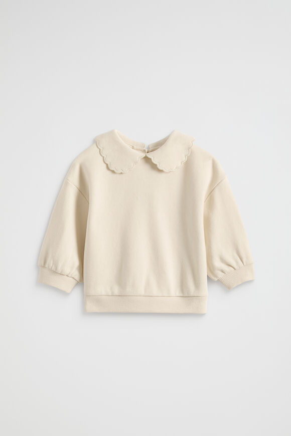 Scallop Collar Sweat  Creme  hi-res