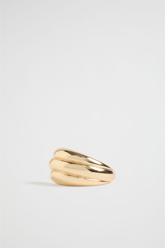 Ribbed Ring  Gold  hi-res