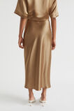 Satin Slip Midi Skirt  Deep Brass  hi-res