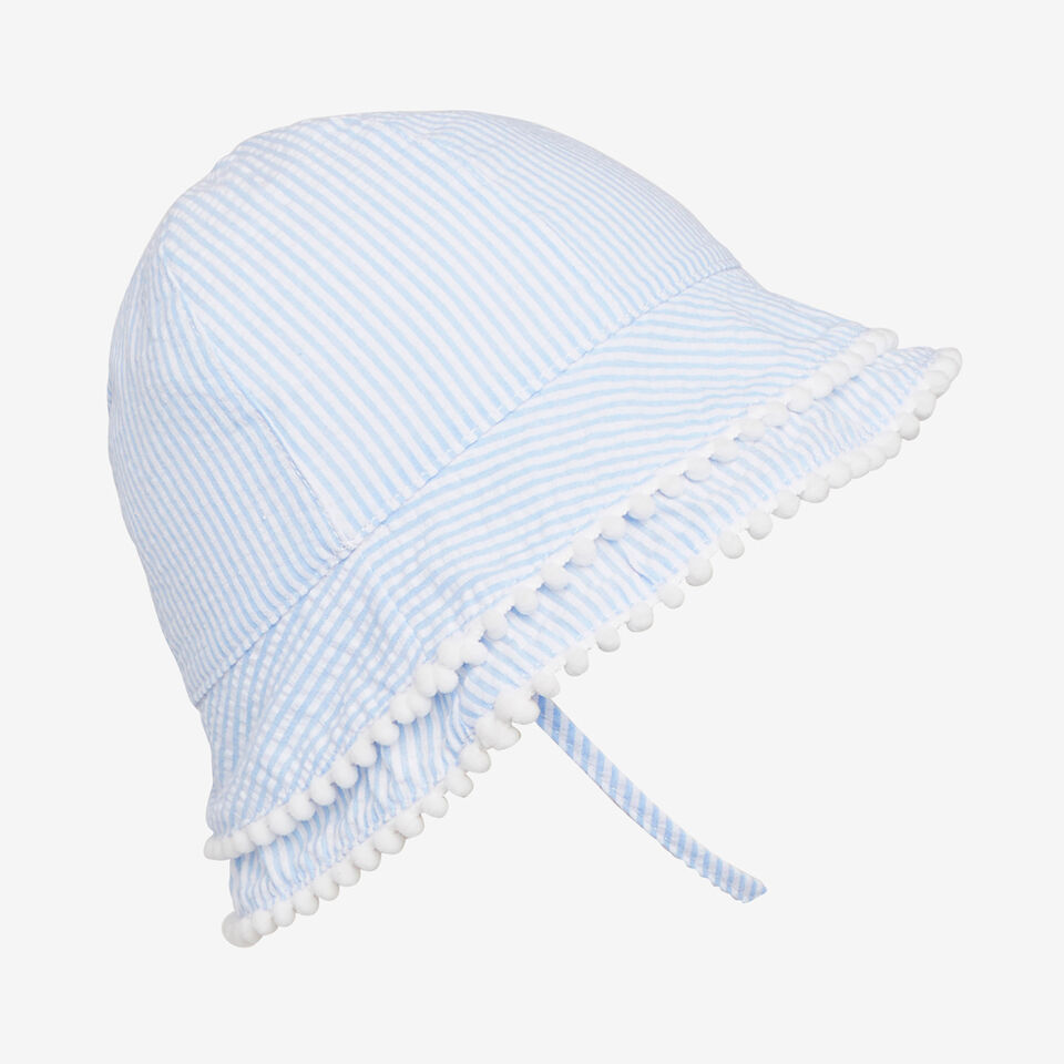 Stripe Ruffle Sun Hat  