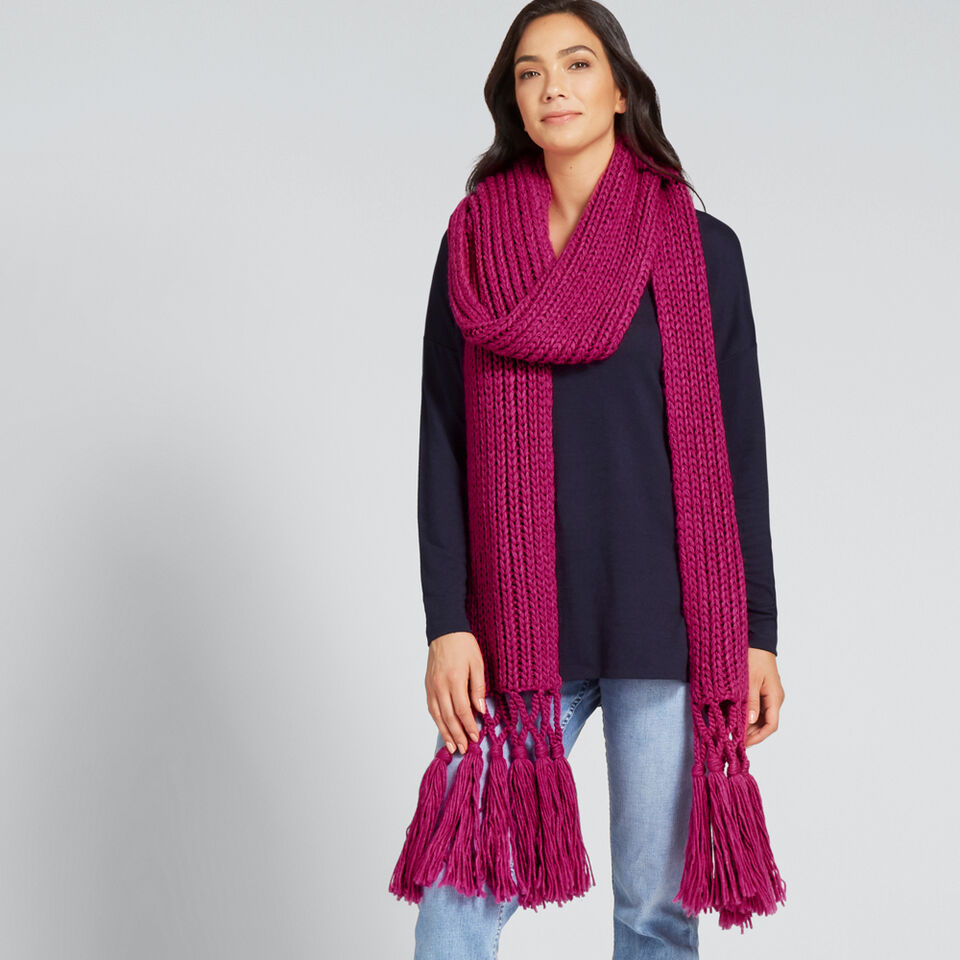 Tassel Knit Scarf  