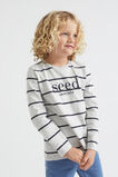 Core Logo Rugby Tee  Cloudy Marle Stripe  hi-res