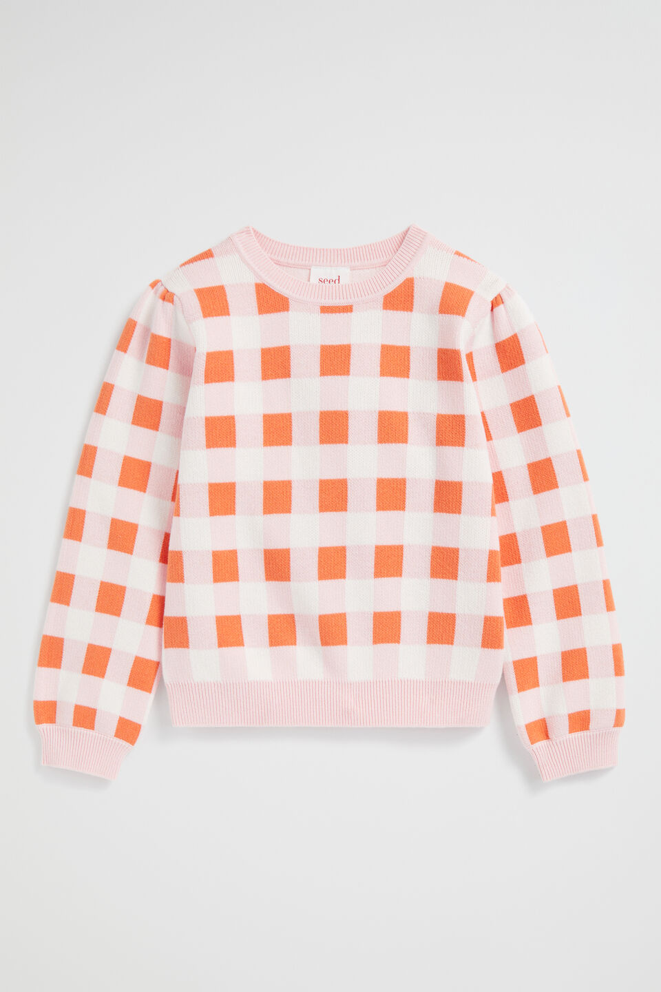 Gingham Knit  Dusty Rose