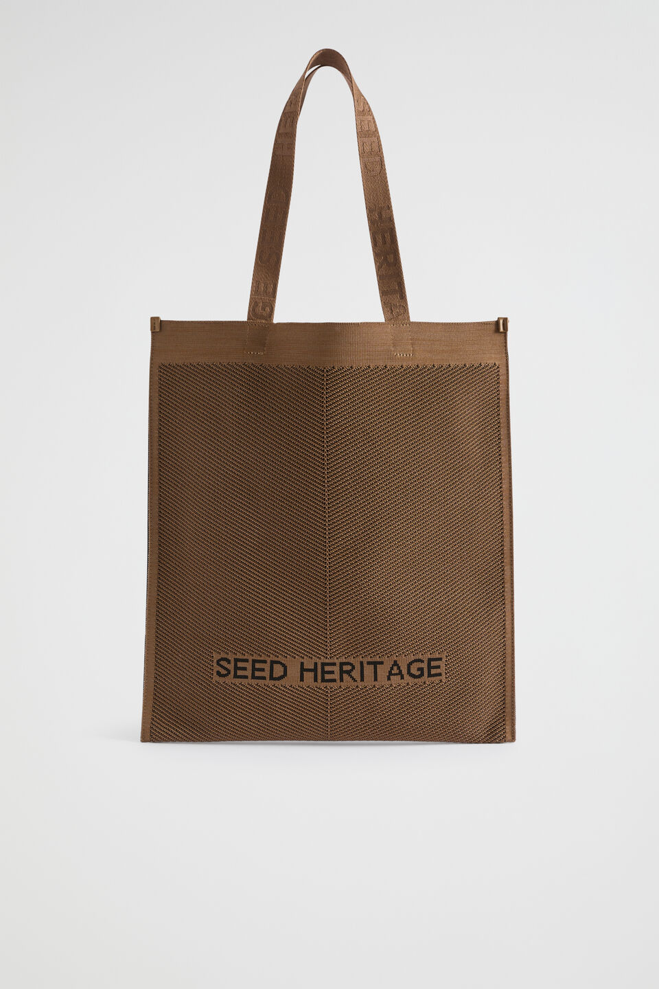 Knitted Logo Tote  Deep Brass