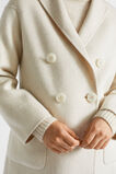 Wool Blend Double Breasted Pea Coat  Vanilla Cream Marle  hi-res