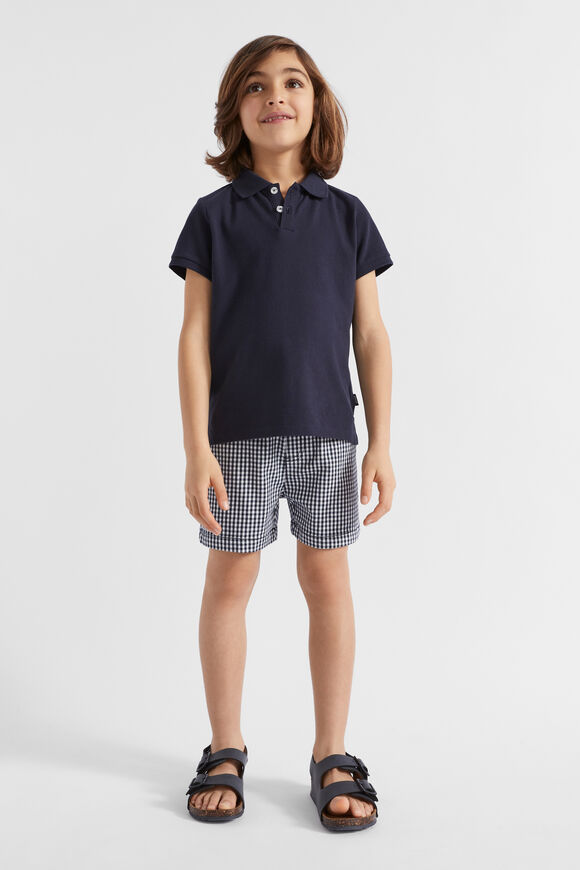 Core Logo Short  Midnight Gingham  hi-res