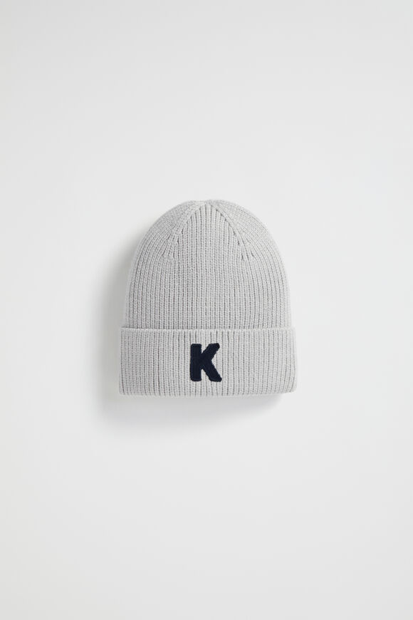 Rib Initial Beanie  K  hi-res