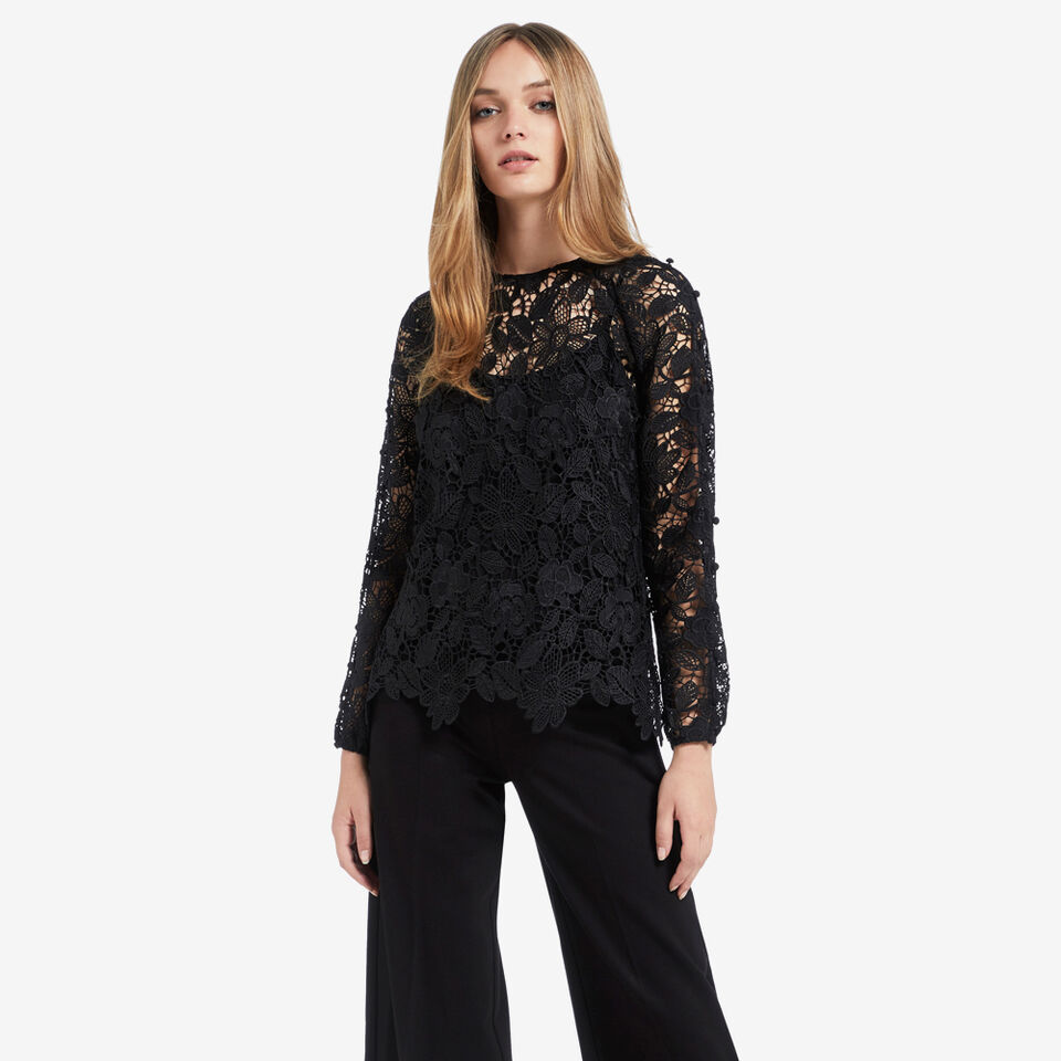 Open Sleeve Lace Blouse  