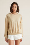 Blouson Sleeve Linen Top    hi-res